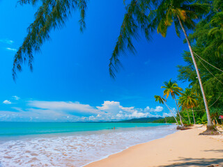 Quiet tropical beach on a sunny day (Coconut beach, Khao Lak, Phang Nga, Thailand)
