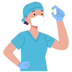 Doctor check vaccine dose for covid corona virus pandemic