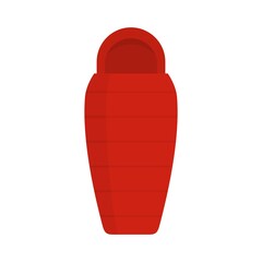 Camp sleeping bag icon flat isolated vector