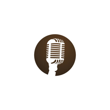 modern microphone logo design