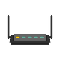 Firewall router icon flat isolated vector