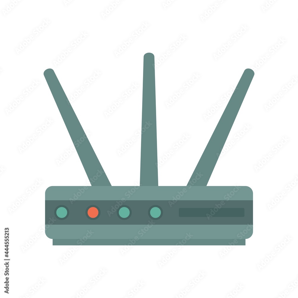 Poster data router icon flat isolated vector