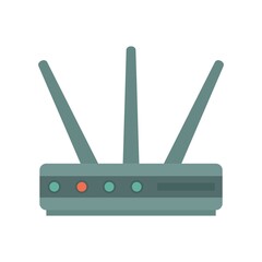 Data router icon flat isolated vector