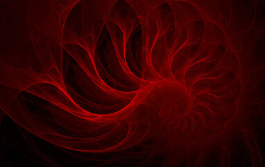 Dark cherry background fractal with waves, modern abstract composition