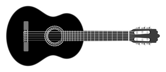 Acoustic guitar on white background. Vector