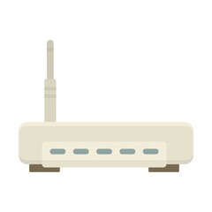 Router equipment icon flat isolated vector
