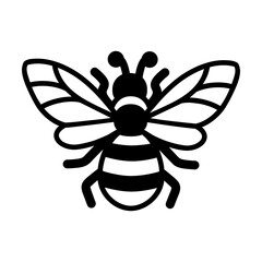 Bee is on white background. Vector illustration.