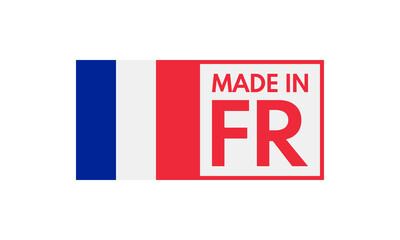 Fototapeta premium made in france, vector emblem with french flag