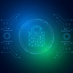 Cyber security technology concept , Shield With Keyhole icon , personal data , vector illustration	
