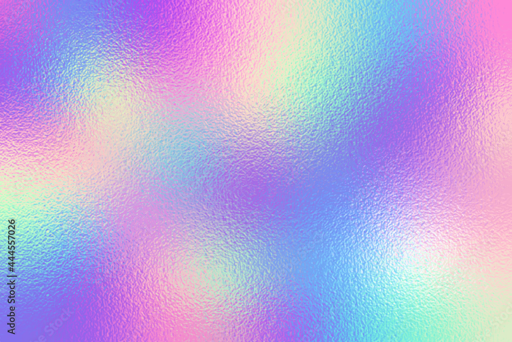 Poster hologram texture. iridescent foil effect background. holography chrome pattern. pearlescent gradient
