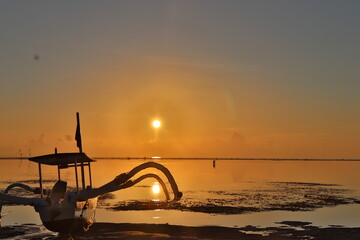 Fototapeta premium sunset on the river