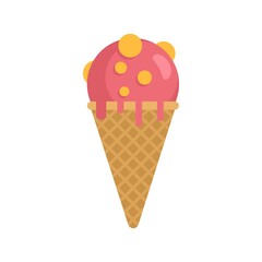 Ice cream cone icon flat isolated vector