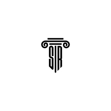 SR initial logo best for law and attorney company with pillar concept