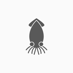 squid icon, octopus vector, cuttlefish illustration