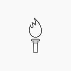 torch icon, flambeau vector, link illustration