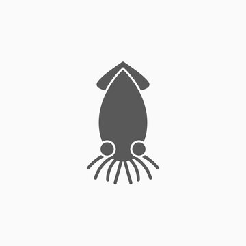 squid icon, octopus vector, cuttlefish illustration