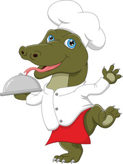 chef komodo carrying food tray