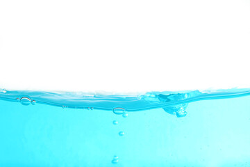 Blue surface water isolated on white background