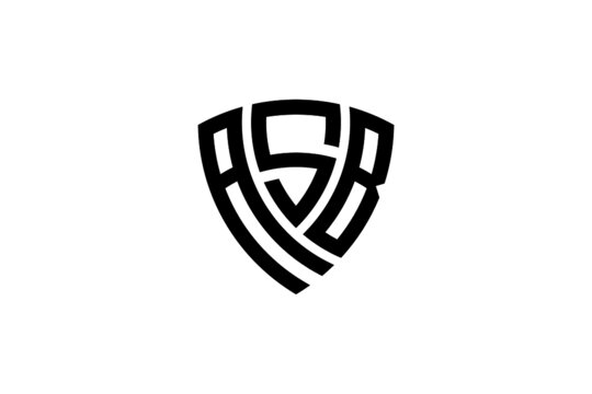 ASB creative letter shield logo design vector icon illustration