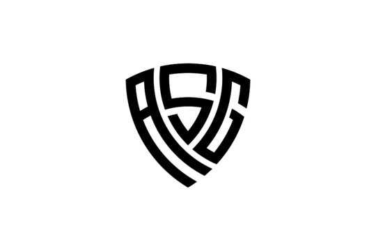 ASG creative letter shield logo design vector icon illustration