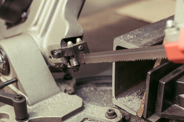 band saw for metal after the iron cutting process