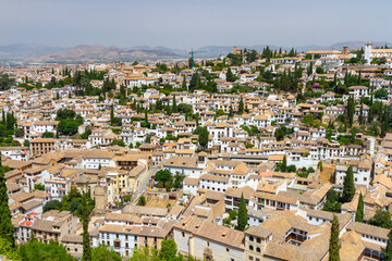 Fototapeta na wymiar View of the historical quarter Albaicin, in Granada, Spain 