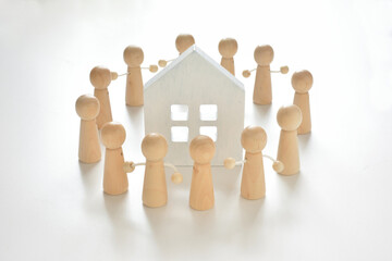White house with figures