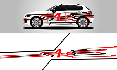 Car sticker or car wrap with natural natural concept with abstract line concept and initial A, can be installed on all