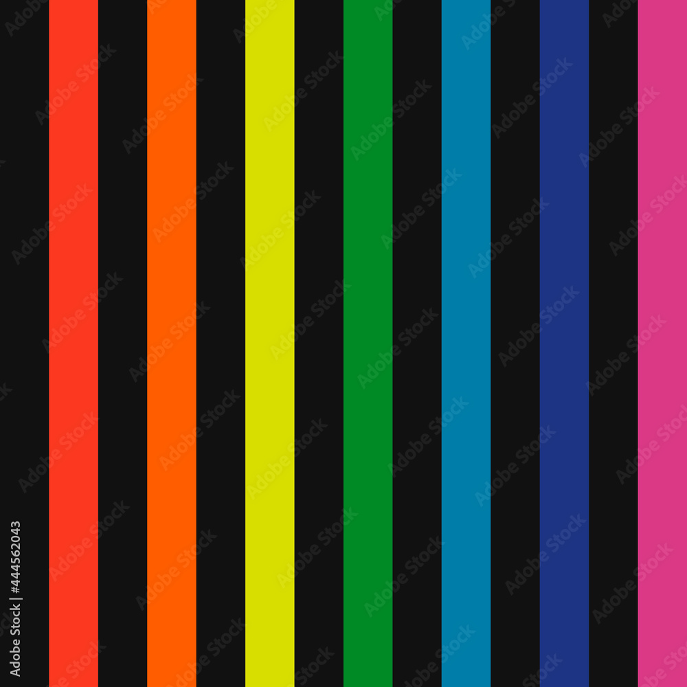 Poster vertical stripes. rainbow and black lines in one. vector simple lines wallpaper.