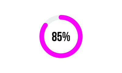 Circle Percentage Diagrams Showing 85% Ready-to-use for web Design, user interface (UI) or Infographic - Indicator with Pink
