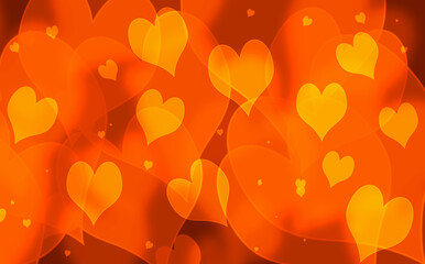 Valentine's day  or wedding background with hearts. Decorative, romantic love bokeh background. 3d illustration  © lali