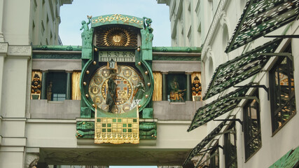 Ankeruhr, Anker clock, famous astronomical clock in Vienna ,Austria