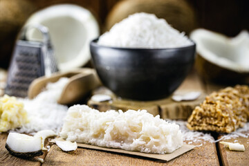 Grated coconut candy from Brazil, called 