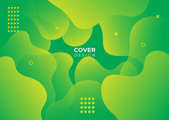 Modern simple  green and yellow wave abstract background. Suit for presentation, slide, brochure, poster, wallpaper, and other background. 