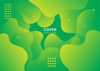 Modern simple  green and yellow wave abstract background. Suit for presentation, slide, brochure, poster, wallpaper, and other background. 