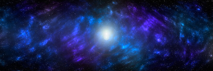 Naklejka premium Space background with stardust and shining stars. Realistic cosmos and color nebula. Colorful galaxy. 3d illustration 