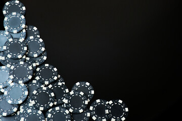 Background made of Casino chips top down view