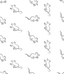 Fototapeta na wymiar Rat Icon Seamless Pattern, Animal Icon