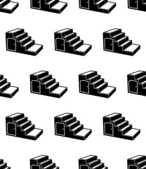 Stair Icon Seamless Pattern, Staircase Icon