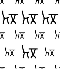 Table Chair Icon Seamless Pattern, Furniture Icon