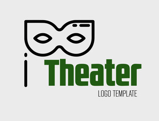 Theater masks logo. Theater logo template