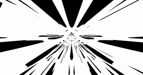 Render with black and white contrasting background from receding stripes