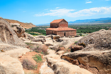 Uplistsikhe Cave City near Gori, Cave Town. Old Ancient Cave in Georgia.