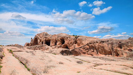 Fototapeta premium Uplistsikhe Cave City near Gori, Cave Town. Old Ancient Cave in Georgia.