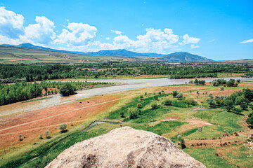 Uplistsikhe Cave City near Gori, Cave Town. Old Ancient Cave in Georgia.