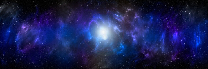 Naklejka premium Space background with stardust and shining stars. Realistic cosmos and color nebula. Colorful galaxy. 3d illustration 