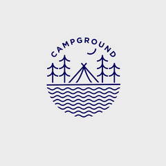 landscape monoline logo, vector, lineart