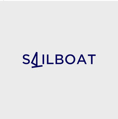 Sailboat typesetting logo minimalist