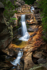 Naklejka na ściany i meble Gorgeous waterfalls in rocky gorge screw auger falls