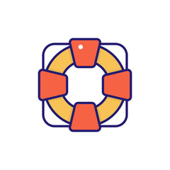 Customer Service vector flat outline fill icon style illustration. EPS 10